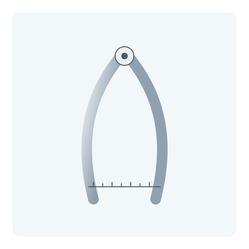Illustration of a dental crown gauge